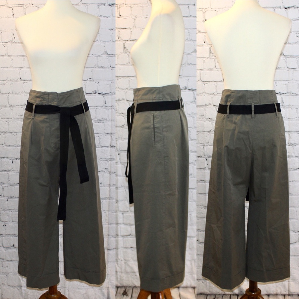 Brunello Cucinelli olive green high waisted pants